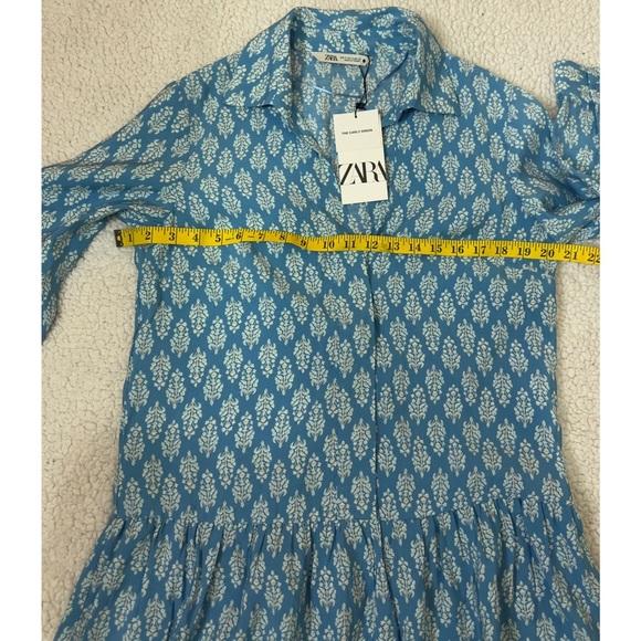 NWT ZARA Blue Patterned Women's Swim Cover-Up - Picture 11 of 14